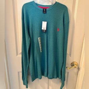Men’s green U.S. Polo Assn. long sleeve shirt. Size medium.